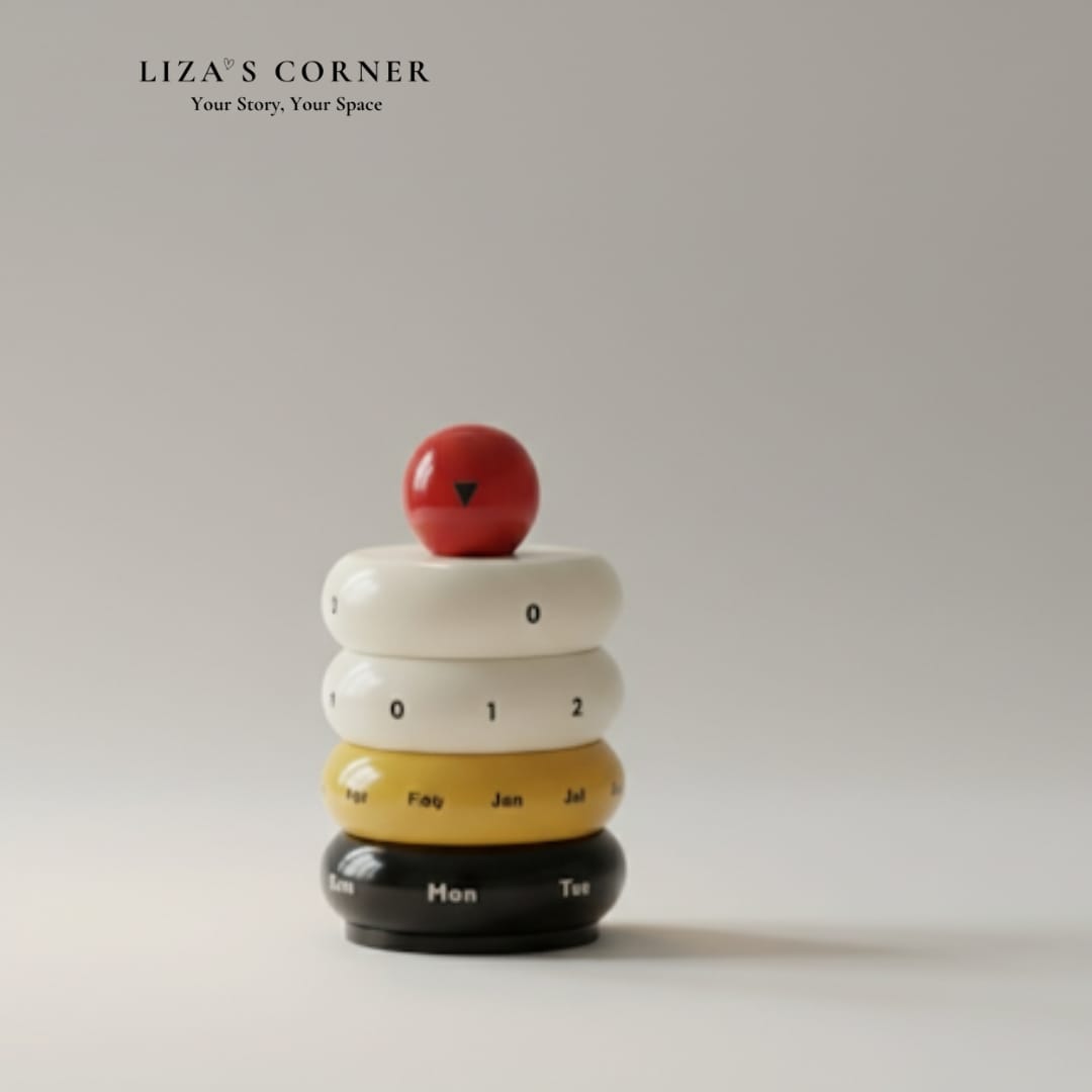 Rotating Wood Desk Calendar