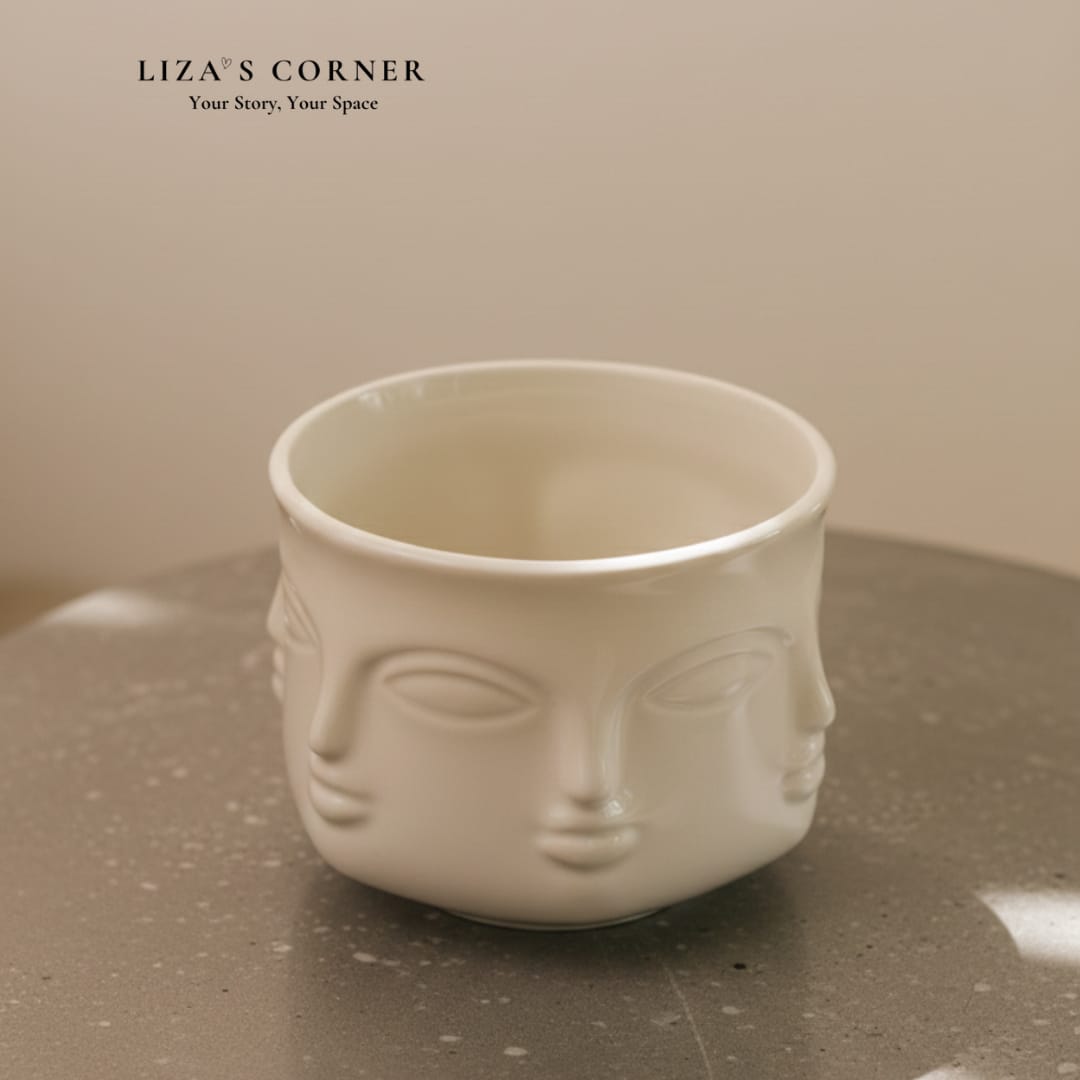 Face Design Ceramic Bowl