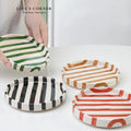 Hand Painted Ceramic Striped Plates